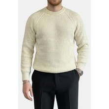Havanna Yüksek Kalite Reglan Kol Örgü Triko Kazak - Krem