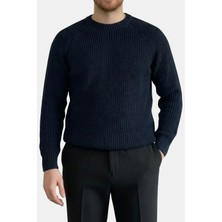 Havanna Yüksek Kalite Reglan Kol Örgü Triko Kazak - Lacivert