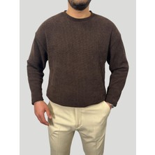 Havanna Premium Yumuşak Dokulu Basic Triko Kazak - Kahverengi