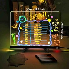 Beemen LED Akrilik Yazı ve Çizim Panosu – USB Şarjlı Neon Efektli Işıklı Not & Dekor Lambası