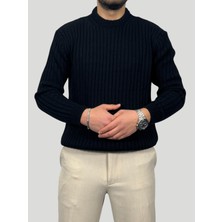 Havanna Premium Kalite  Selanik Örme Fitilli Triko Kazak - Siyah