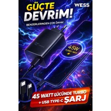 Wess 45W Samsung Galaxy S25-S25FE-S25PLUS-S25 Ultra Uyumlu Süper Turbo Hızlı Şarj Aleti