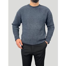 Havanna Premium Yumuşak Dokulu Basic Triko Kazak - Indigo