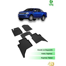 Hitaks Ford Ranger 2013 2022 Uyumlu 4d Araca Özel Havuzlu Oto Paspas