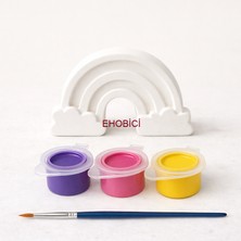 E Hobici Ehobici Taş Boyama Seti Gökkuşağı 3 Renk Akrilik Boya 5ml + Fırça