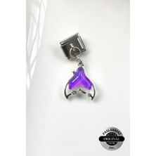 Lynare Italyan Charm Bileklik Charmı Mor Deniz Kızı Kuyruğu Charm 1 Adet