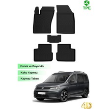 Hitaks Vw Caddy 5 Paspas 2021+ Uyumlu Siyah 4d Havuzlu Oto Paspas