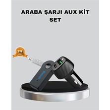 Genel Tedarik Aux Bluetooth Adaptör ve 38W Hızlı Araç Şarj Cihazı Seti - EMTHBA5241-9123
