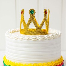 Ayder Timya Altın Işıltılı Pasta Tacı Pasta Üstü Taç Plastik Malzeme 8x8 cm TG/TMYA1395 222381