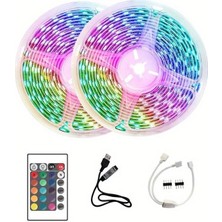 HERŞEYBURDAMODA 10M Şerit LED Iç Mekan Renkli Rgb Şerit LED Kumandalı