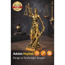 Eser Ticarett Adalet Heykeli – Terazili Lady Justice Dekoratif Masa ve Ofis Biblosu