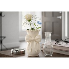 Mir Store Kurdele Detaylı Dekoratif Vazo | Modern & Şık Ev Aksesuarı | Çiçeklik