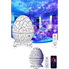 HERŞEYBURDAMODA Bluetooth Hoparlör Dinozor Yumurtası Gece Masa Lambası Projektör
