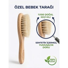 Trikomer %100 Doğal Keçi Kılı Özel Pamuk Saklama Torbalı Yumuşacık Bebeklere Özel Saç ve Cilt Tarağı