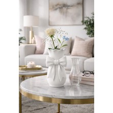 Mir Store Kurdele Detaylı Dekoratif Vazo | Modern & Şık Ev Aksesuarı | Çiçeklik