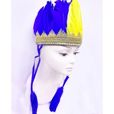 SHC4200 Bfs Nessiworld Sarı Lacivert Renk Tüylü Kızılderili Başlığı | Taraftar Başlığı