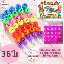 Salsepetial 36'lı Emoji Yumurtlayan Kurşun Kalem Hediyelik Hediye Paketli Notlu Karne Hediyesi Hediyelik 36 Adet