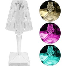 Pazarcan Powermaster HA-1638 Dekoratif Rgb Led'li Ambiyans Masa Gece Lambası Şarjlı Dokunmatik Tuşlu