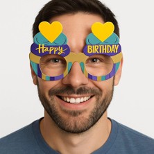 SHC4200 Bfs Cupcake Temalı Doğum Günü Renkli Karton Happy Birthday Gözlüğü 6 Adet