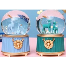 Eco Port Mavi-Yeşil Geyik Kar Küresi Küçük Boy