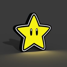 TriVox3D Super Mario Super Star LED Işık Kutusu (Ev ve Ofis Için Uygundur Prize Takılarak Çalışır)