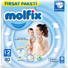 SHC4200 Bfs Molfix Bebek Bezi Fırsat Paketi 2 Beden 3-6 kg 80 Adet