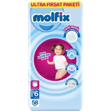 SHC4200 Bfs Molfix Külot Bez Fırsat Paketi 6 Beden 15+ kg 58 Adet