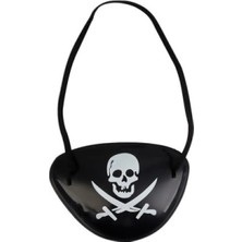 MiraLive Siyah Renk Kuru Kafa Baskılı Plastik Korsan Göz Maskesi Korsan Göz Bandı