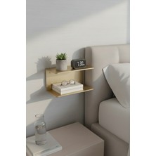 Grandmix Metal Duvar Rafı Siyah Çift Bölmeli Kitaplık Duvar Ünitesi 30X14 cm