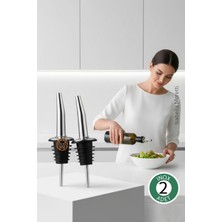 Transformacion 2 Adet Inox Çelik Akıtmaz Yağdanlık Ucu - Profesyonel Şişe Tıpası & Sosluk Başlığı 722707