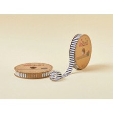 MiraLive Biye Kalın Çizgili Katlı F11 Siyah 2 cm 25 Metre %65 Koton %35 Polyester