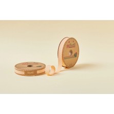 MiraLive Biye Ekoseli Katlı E06 Turuncu 2 cm 25 Metre %65 Koton %35 Polyester