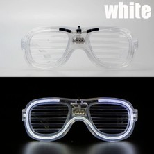 SHC4200 Bfs Beyaz LED Işıklı Parti Gözlüğü - Neon Glow Şerit Gözlük 3 Modlu