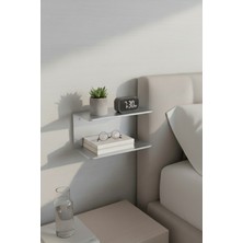 Grandmix Metal Duvar Rafı Siyah Çift Bölmeli Kitaplık Duvar Ünitesi 30X14 cm