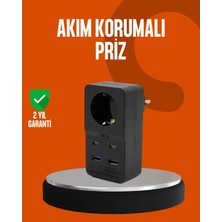 SHC4200 Bfs Akım Korumalı Priz 4 USB Type C Destekli Yüksek Isı Dayanımlı