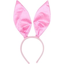 SHC4200 Bfs Pembe Renk Saten Kaplama Şekil Verilebilir Tavşan Kulak Taç 35X11 cm