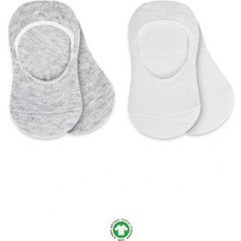 SHC4200 Bfs Nessiworld 2'li Penye Babet Silikonlu Çorap 30104 Gri Beyaz