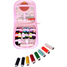 MiraLive Iplik Set Fermuarlı Plastik Dikiş Seti Pembe