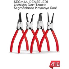 MiraLive Profesyonel 4'lü Segman Pensesi Seti | 18 cm | Iç Dış Eğri Düz Uçlu Yaylı Pense Takımı