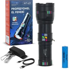 Pazarcan Lazer Etkili Profesyonel El Feneri WT-631- 30,000 Lümen