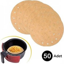 MiraLive 50 Adet Air Fryer Pişirme Kağıdı Tek Kullanımlık Hava Fritöz Yapışmaz Yağlı Kağıt Delikli Model