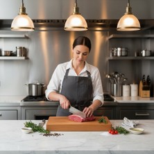 Qarqa ''HERKÜL SERİSİ'' Doğal Ceviz Profesyonel Kesme Tahtası -30X20X5 cm -Lazerle Kişiselleştirme