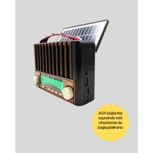 SHC4200 Solar Panel Şarjlı Taşınabilir Radyo Bluetooth Hoparlör Müzik Kutusu
