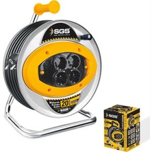 Sgs 2110 20 Metre Metal Makaralı Uzatma Kablosu 3x2,5 Kablo