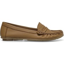 Kadınlar İçin İnci Incı Taba Deri Loafer Düz Taban 2024 İlkbahar Koleksiyonu