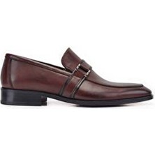 Nevzat Onay Koyu Kahverengi Rok Kösele Erkek Ayakkabı Deri Malzeme Kısa Topuklu Taban