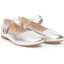 U.S. Polo Assn. Kız Çocuk Düz Taban Gri Babet Ayakkabı Suni Deri Slip-On 50315715-Vr107