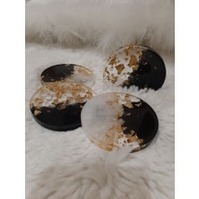 Karelim Home Bardak Altlığı Epoksi Altın Varaklı 10X10 Özel Seri 1ADET