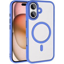 Paladyum Case iPhone 16 Uyumlu Şeffaf Sararmaz Magsafe Özellikli Mavi Kılıf