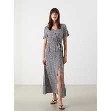 Lc Waikiki Yeni Sezon Kruvaze Yaka Çiçekli Elbise